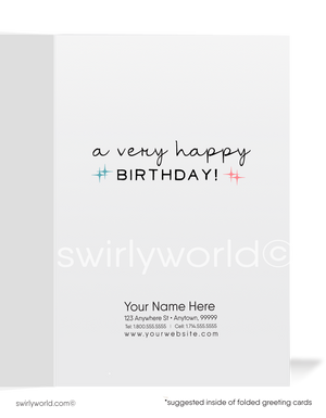 1960's Retro Mid-Century Atomic Mod Birthday Cards