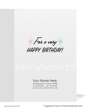 Retro Modern 1950's Mid-Century Happy Birthday Cards