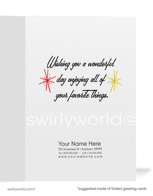 Retro Modern 1950's Happy Birthday Cards for Women