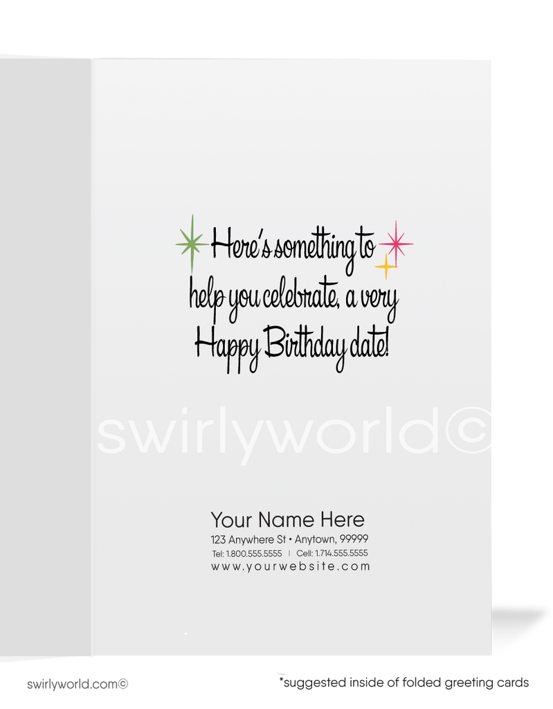 Retro Modern 1950's Happy Birthday Cards for Women