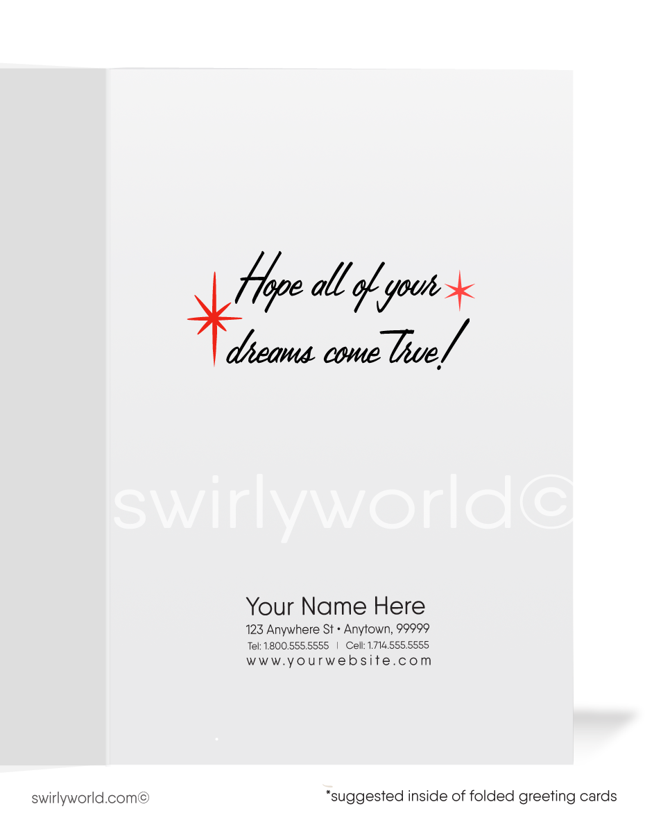 Sexy Woman Retro Vintage Mid-Century 1950s Happy Birthday Cards