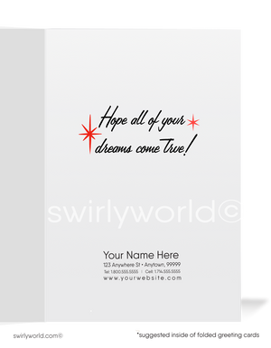 Sexy Woman Retro Vintage Mid-Century 1950s Happy Birthday Cards