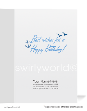 Anchors Away Retro Vintage Mid-Century 1950s Birthday Cards