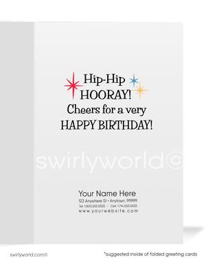 Retro 1950's Cheerleader Happy Birthday Cards for Women