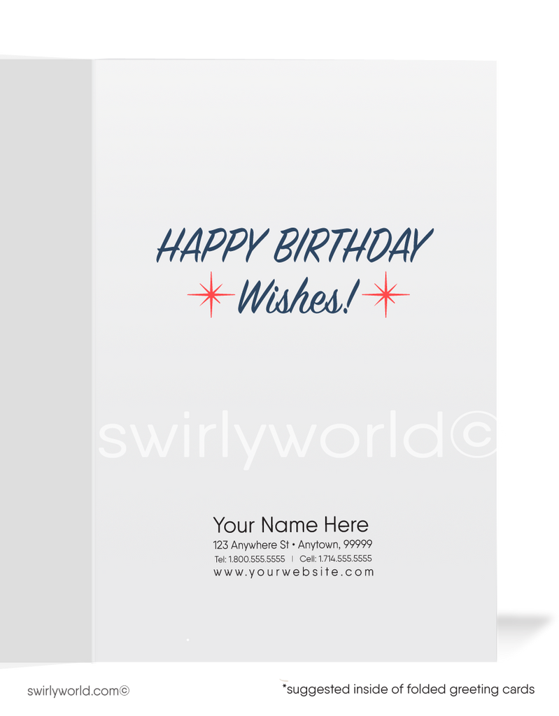 Retro 1950's Vintage Sailing Happy Birthday Cards