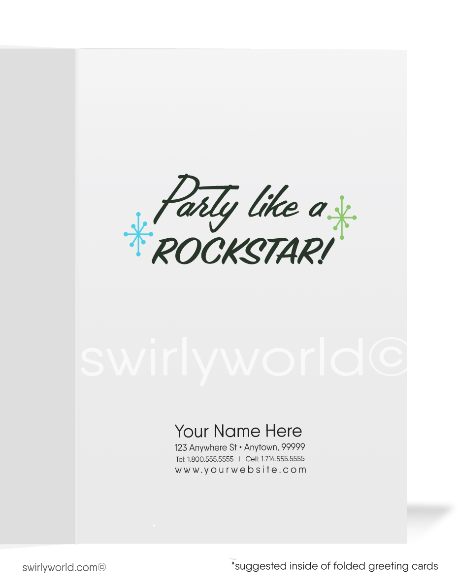 Retro 1950's Vintage Music Band Happy Birthday Cards