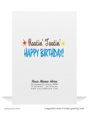 1950's Cute Retro Country Western Cowboy Style Vintage Happy Birthday Cards