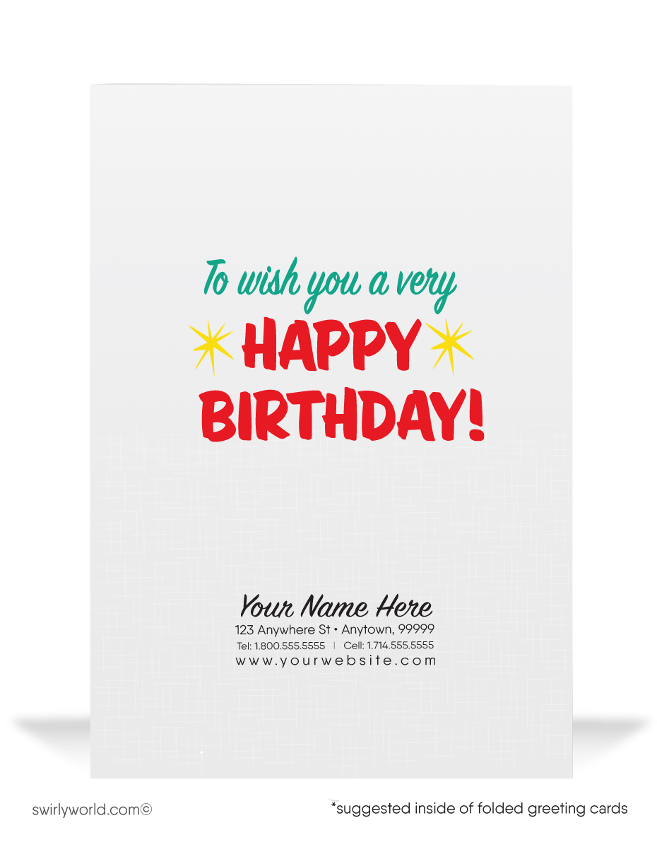 1940's Cute Teddy Bear Retro Style Vintage Happy Birthday Cards