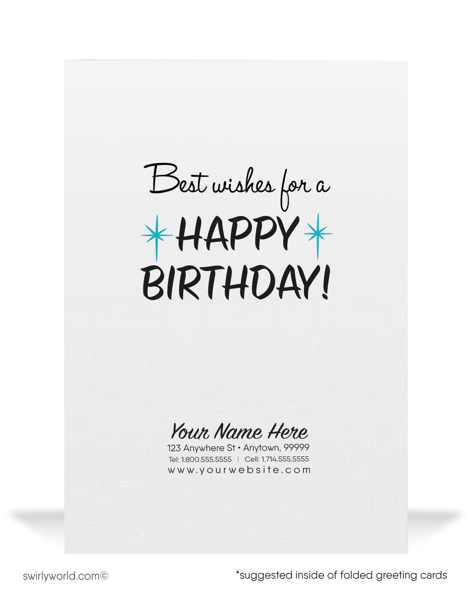 1950's Cute Retro Captain Sailboat Style Vintage Happy Birthday Cards