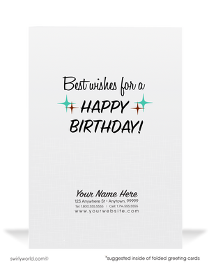1950's Cute Retro Mid-Century Modern Vintage Happy Birthday Cards