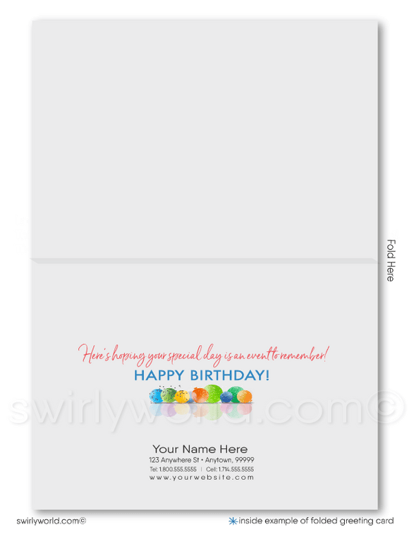 Gender Neutral Customer Company Business Happy Birthday Greeting Cards