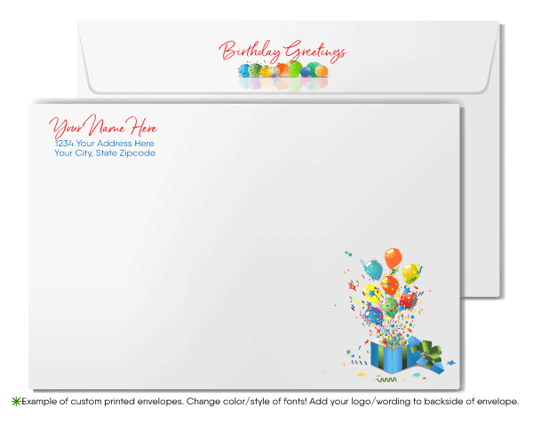 Gender Neutral Customer Company Business Happy Birthday Greeting Cards