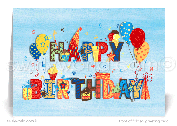 Gender Neutral Customer Company Business Happy Birthday Greeting Cards