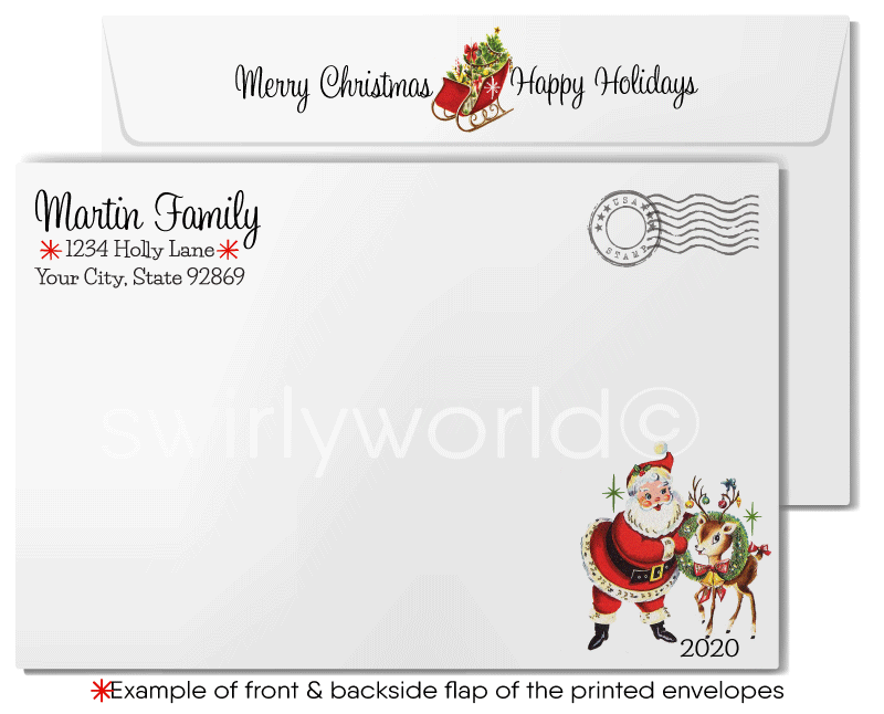 1950s Retro Vintage Christmas Holiday Cards