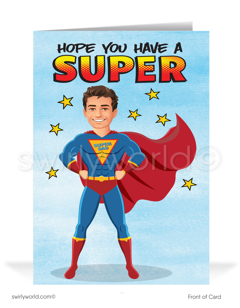 Superhero Dad Business Happy Father's Day Cards for Customers