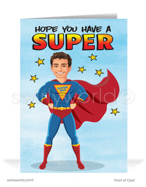Superhero Dad Business Happy Father's Day Cards for Customers