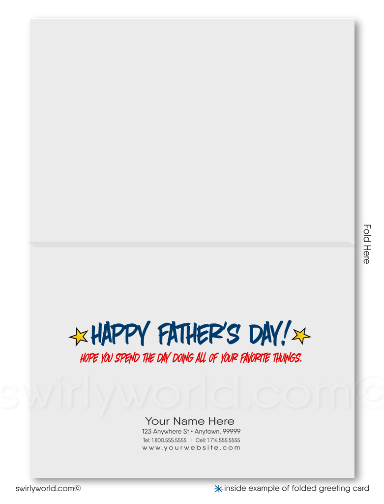 Superhero Dad Business Happy Father's Day Cards for Clients