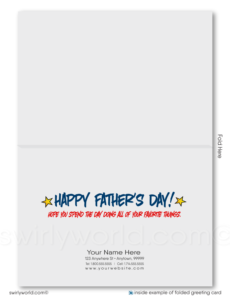 Superhero Dad Business Happy Father's Day Cards for Clients