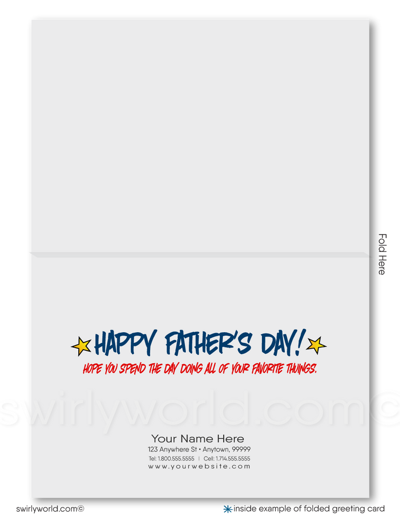 Superhero Rad Dad Business Happy Father's Day Cards for Clients