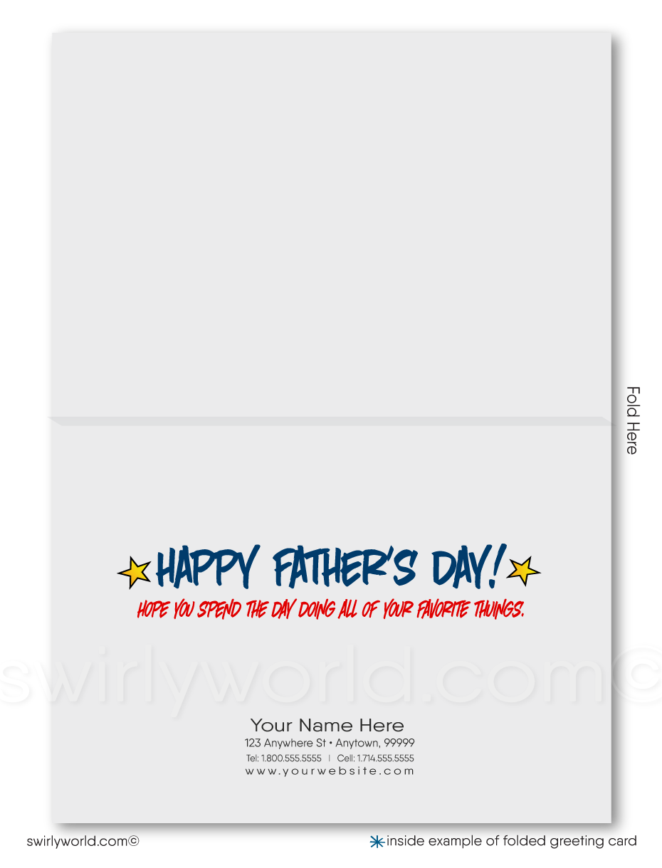 Superhero Rad Dad Business Happy Father's Day Cards for Clients