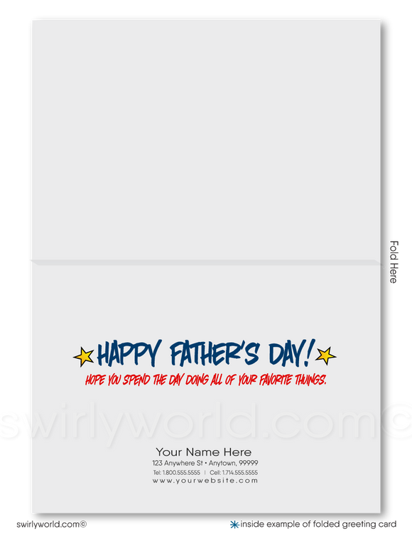 Superhero Rad Dad Business Happy Father's Day Cards for Clients