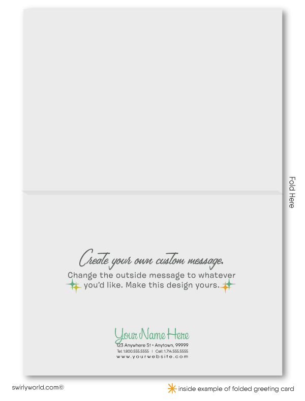 Retro Atomic Mid-Century Modern Design Thank You Note Cards for Realtors, Architects, Designers.