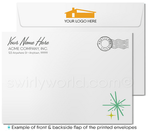 Abstract Retro Atomic Mid-Century Modern Thank You Note Cards