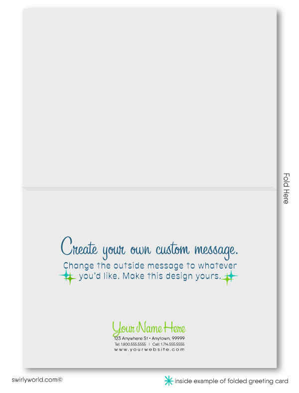 Atomic Retro Modern Mid-Century Pattern Business Thank You Note Cards