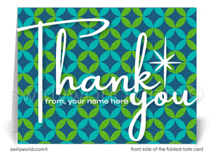 Atomic Retro Modern Mid-Century Pattern Business Thank You Note Cards
