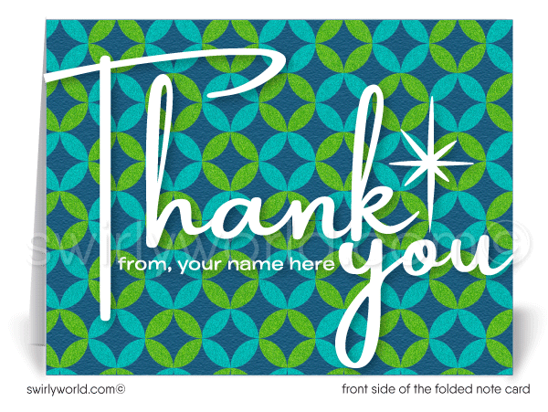 Atomic Retro Modern Mid-Century Pattern Business Thank You Note Cards