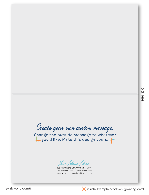Retro Atomic Mid-Century Modern Tiki Pattern Design Thank You Note Cards