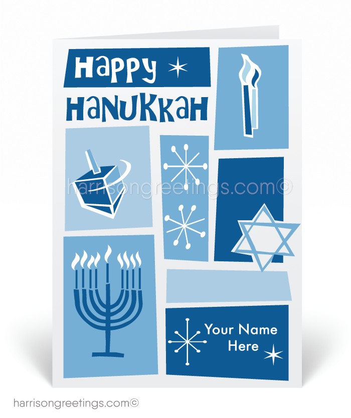 Retro Modern Hanukkah Greeting Cards