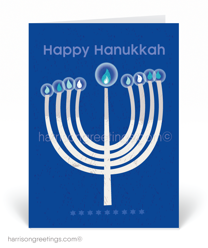 Retro Modern Hanukkah Greeting Cards