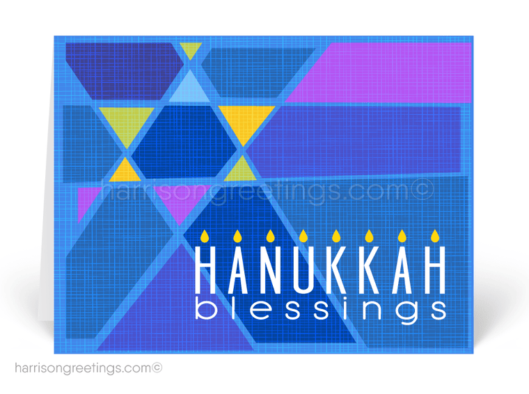 Retro Modern Hanukkah Greeting Cards