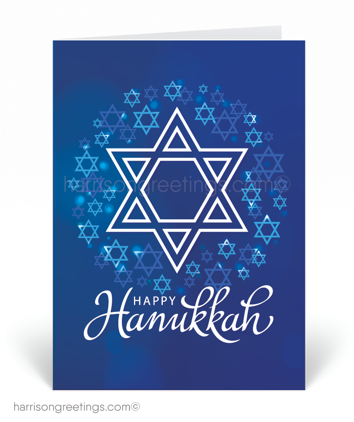 Modern Hanukkah Greeting Cards - swirly-world-design