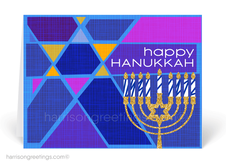 Retro Modern Hanukkah Greeting Cards