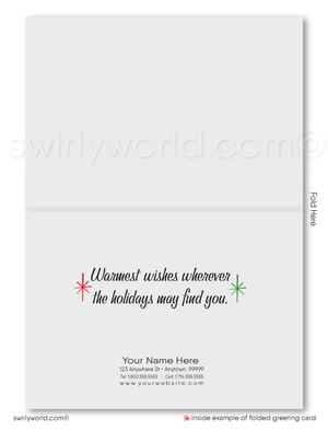 Tiki Vintage Style Santa Claus in Hammock on Hawaiian Beach Christmas Holiday Cards