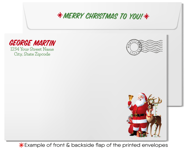 Funny Humorous Merry Christmas Santa Claus Company Holiday Greeting Cards