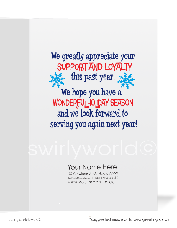 Thank You For Your Business "From the Office" Santa Claus Merry Christmas Cards