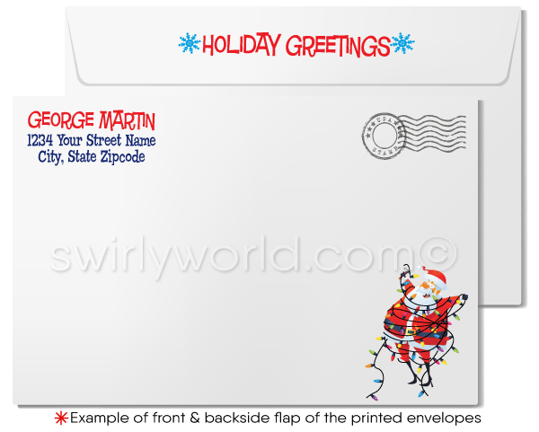 Thank You For Your Business "From the Office" Santa Claus Merry Christmas Cards