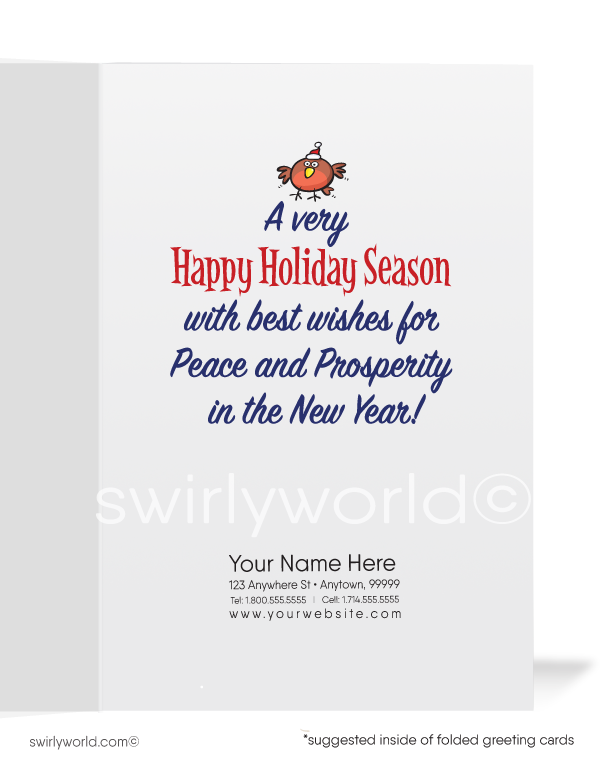 From The Office Funny Cartoon Santa Claus Merry Christmas Holiday Greeting Cards