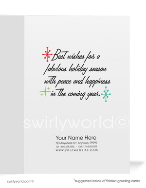 Retro Rockabilly Pinup Girl Merry Christmas Holiday Cards for Women