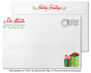 Retro Rockabilly Pinup Girl Merry Christmas Holiday Cards for Women