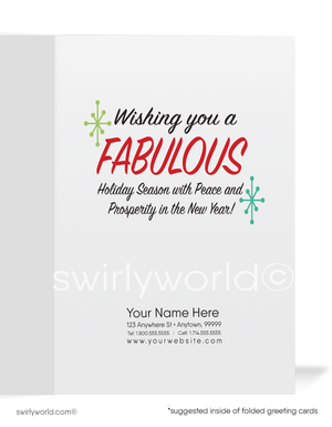 Rockabilly Pinup Girl Christmas Holiday Cards for Women