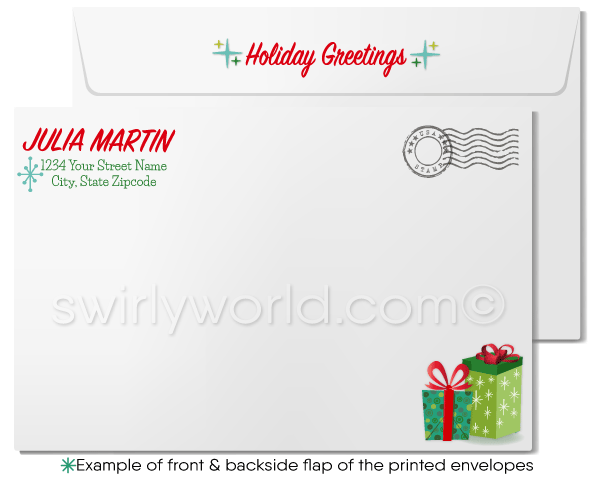 Rockabilly Pinup Girl Christmas Holiday Cards for Women
