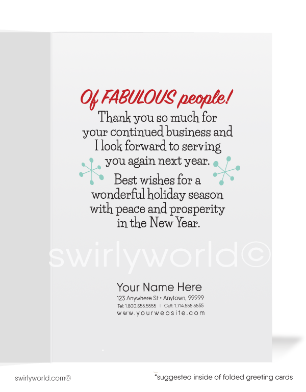Sexy Ms. Santa Claus Christmas Holiday Cards for Women in Business