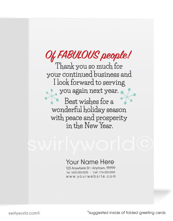 Cute Merry Christmas Company Holiday Greeting Cards for Realtor Woman in Business. 