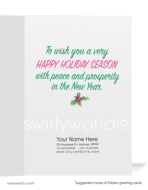 Cute Merry Christmas Holiday Greeting Cards for Women in Business