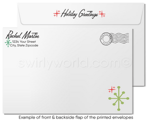 Pinup Rockabilly Girl Retro Modern Merry Christmas Cards for Women