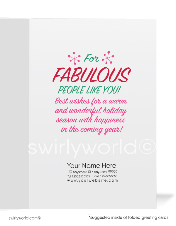 Cute Merry Christmas Company Holiday Greeting Cards for Realtor Woman in Business.